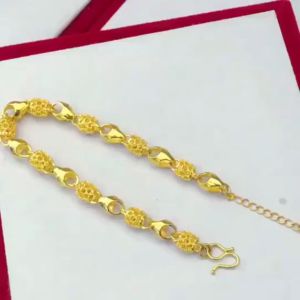 24K Gold Plated Bracelet For Women Jewelry Fashion Accessories Gelang Tangan Perempuan