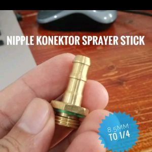 Nepel Kuningan 1/4 Drat Luar Sambungan Selang Sprayer SANCHIN SANCIN