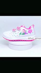 FIURI - Ando - LILY MERMAID VELCRO KIDS 29-36 Putih Pink - Sepatu Kets Anak Perempuan - Sneakers Anak - Sepatu Olahraga Sport Anak Balita Cewek Perekat - Sepatu Casual Velcro Anak Kecil - Sepatu Sekolah Anak PAUD TK SD Murah