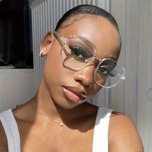 3pcs New Fashion Womens Jelly Color Fashion Large Frame Square Anti Blue Light Glasses Suitable for Daily Commuting Wear