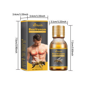 Ximonth Bee Venom Gynecomastia Heating Oil Men Breast Firming Massage Oil Strengthen Muscles Gynecomastia Tighten Remove Chest Belly Fat Men Breast Shaping Firm Massage Serum Breast Tighten Oil Design For Men Skin Care (15ml)