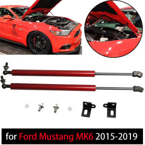 Damper for Ford Mustang MK6 2015-2023 2pcs Front Bonnet Hood Gas Struts Lift Support Carbon Fiber Spring Shock Absorbers