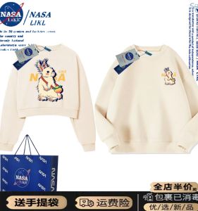 Nasa American สตรีทสไตล์ ชุดคู่รัก ฤดูใบไม้ผลิ ฤดูใบไม้ร่วง Pure ผ้าฝ้าย คอกลม เสื้อสเว็ตเชิ้ต เสื้อแจ็คเก็ต ผู้ชายผู้หญิง Thin Upper Body อินเทรนด์