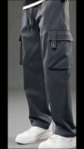 Celana Cargo Panjang Longgar Celana Panjang Lurus Pria Wanita Oversize Casual Straight Pants