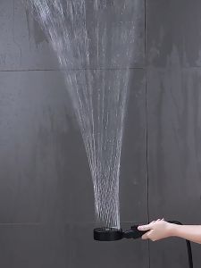 Vòi Sen Tắm 7 Chế Độ Vòi Hoa Sen Nhà Tắm Tăng Áp Màu Đen Bằng Nhựa ABS Cao Cấp Kèm Nút Bật Tắt Trên Thân Tiện Dụng
