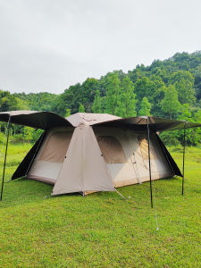 Thickened Titanium Black Glue Automatic Outdoor Camping Tent Double Layered Weather Resistant House Top Style Two Room One Hall