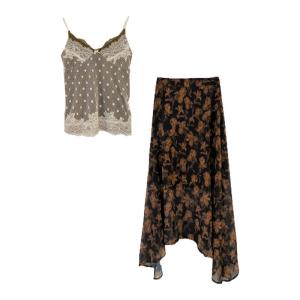 SUSIEYUAN | Váy dài hoa cổ điển kiểu Pháp mùa hè 2025 mới Váy dài hai mảnh đi biển cho nữ Váy dài không tay cổ chữ V ôm vừa vặn