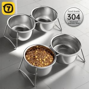 7o | Elevated Pet Feeding Bowl Anti-Spill 304 Stainless Steel