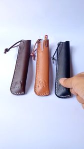Leather case pen tempat kotak pensil dan alat tulis dari kulit sapi asli