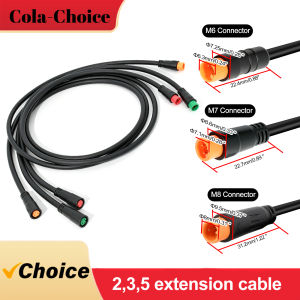 1pcs M7 Cable 2 3 5 Pin 60(23Inch)-90cm(35inch) E-bike Speed Sensor Male to Female Extension Connector Cable