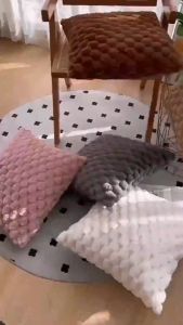 18x18 Inches Throw Pillow Case Plush Cushion Cover Nordic Solid Color Bedside Cushion Home Sofa Cushion Pillow Case