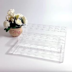 ชั้นวางคอนแทคเลนส์อะคริลิคใสช่องกลม ชั้นวางสินค้าอะคริลิค 3ชั้นเจาะ สำหรับชุดของ ชั้นอะคริลิคใส