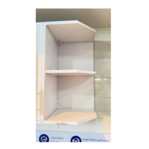 ชูดห้องครัว UPVC รูปวัสดุ WL ชั้นลอยเข้ามูมู 2 ชั้น สีขาว สีน้ำตาล สีสัก