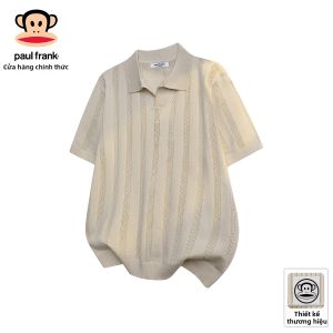 Paul Frank | Áo Polo MESH Thêu Nam Màu Trắng Tay Ngắn