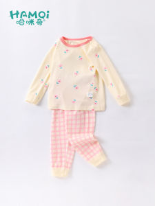 Girls Home Clothes Set New Spring Clothing Children Pure Cotton Cute Clothes Baby Small Children Comfortable Nightgown