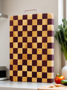 Antibacterial Nordic Style Chessboard Design Wooden Cutting Board Freshness Preservation Home Use Adzuki Bean Wood Chopping Board