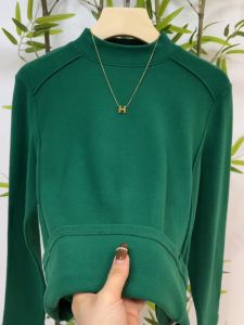 Double-Sided Australian Fleece Slimming Meat Covering Base Shirt Half High Neck T-Shirt Women Fashionable Commute Style Long Sleeve Winter Pure Color