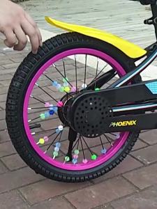 70 PCS Bicycle Colored Beads Bicycle Mountain Bike Stroller Steel Wire Spokes Plastic Round Long Colored Beads Bike Accessories