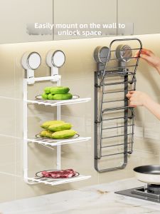 BAOJIAWANG | Suction Fix Wall-Mounted Collapsible Metal Prep Station