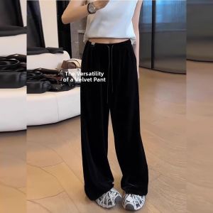Plus Size Wide Leg Velvet Pants French Design