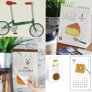 Large Size Illustrated Memo Calendar 2026 Year Wall Hanging Desk Top Monthly Planner Work Organizer Koyuki Shimizu Design