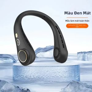 Quạt Đeo Cổ Di Động Có Thể Sạc Lại Tuổi Thọ Pin Dài Quạt Làm Mát Không Cánh Nhỏ Có Thể Đeo Được Dành Cho Thể Thao Ngoài Trời Du Lịch Văn Phòng Sinh Viên
