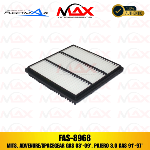 FAS 8968 FLEETMAX AIR FILTER FOR MITSUBISHI ADVENTURE SPACEGEAR GAS 2003-09PAJERO 3.0 GAS 1991-97
