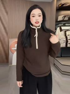 Plus Size Half Turtleneck Bottoming Shirt: Western-Style Inner Wear for Fall & Winter