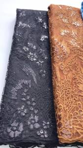SJD LACE French Mesh Lace Fabrics Nigerian Sequins 5Yards 2025 Newest African Milk Silk Net Lace for Women Party Dresses 4466