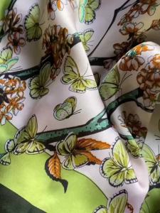 Luxury Fashion Print 70*70cm Silk Square Scarf Women Soft Satin Hairband Neckerchief Tie Female Headband Foulard Bag Ribbon