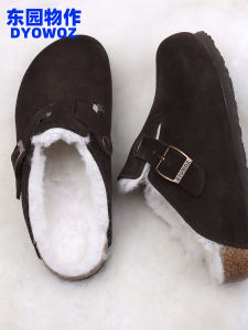 DYOWOZ | Cork Slipper With Sheep Fur Warm Slippers