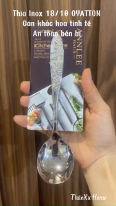 Thìa Inox 18/10 Cán Khắc Hoa Oyatton O417 OYT-AL417S Ăn Cơm Ăn Súp Dùng Bàn Tiệc Cực Sang