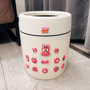 Large Capacity Covered Trash Can for Living Room And Bedroom Home Use Luxury Feelings No Cover Storage Bucket Cool Design