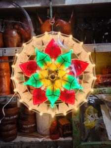 Ponsentia Emboss Capiz Parol All Led Lights 20 Inches - Flat Back 8 Sequence Christmas Decoration