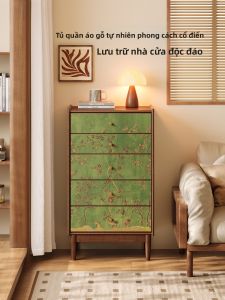 Storage Drawer Cabinet Retro Style Wooden