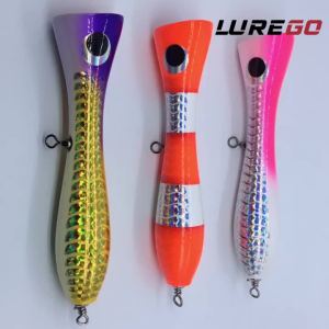 1PC Super Long Cast Tuna Popper - 22cm/120g Giant Topwater Hard Bait Handcrafted Wooden Floating Lure for Saltwater Fishing