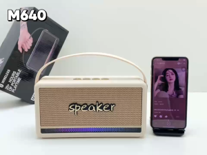 รุ่น M640 ลำโพงบลูทูธไร้สายแบบพกพา ดีไซน์ สวย กำลังขับ10W แบต1200mAh BT/TF/FM/USB/AUX