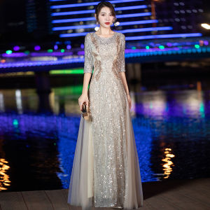 Female Evening Dress Elegance Host Stage Performance Costume Slim Design Queen Meeting Banquet Glitter Dresses for Women