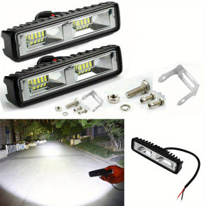 2 Chiếc Xe Ô Tô Đèn LED Dải 48W 16SMD Màu Trắng Siêu Sáng Phụ Trợ Đèn Sửa Đổi Thẳng Đèn Cường Độ Cao