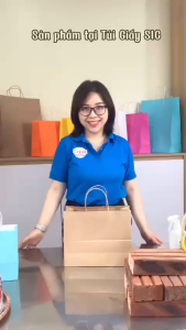 Set 25 Túi giấy Kraft có quai xách dùng đựng quà tặng thực phẩm cực bền đủ kích thước
