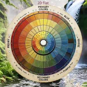 2D Flat Aluminum Color Wheel Round Decorative Wall Art Color Theory Tool for Artists & Teachers Home Studio Decor 20.32cm