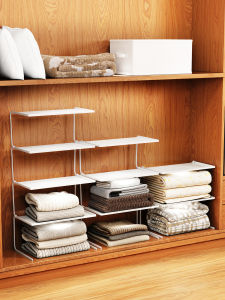 Dormitory Storage Cabinet Internal Partition Rack Wardrobe Divider Built-In Layer Organizer Carbon Steel No Drilling Required