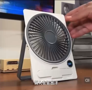 MajuSuksess168 Kipas Angin Portable Meja 3000mah 5 Gigi Tampilan LED Kipas Mini 180° USB Rechargeable Original Kipas multifungsi bisa dijadikan sebagai dudukan HP