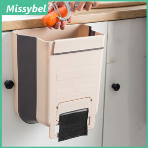 Kitchen 9L Foldable Garbage Bin Kitchen Cabinet Door Wall Mounted Foldable Garbage Bin Portable Large Size Kitchen Cabinet Door Garbage Bin Foldable Hanging Garbage Bin