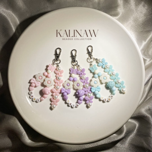 KALINAW Cute Customized Name Candy Colored Beaded Keychain/ Phone Strap/ Lobster Clasp