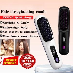 stock Portable Cordless Hair Straightener Comb Wireless Ionic Hair Straightener Brush Comb USB Portable Hair Straightener
