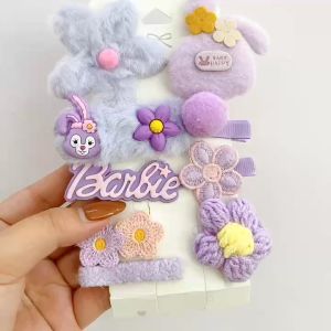 Hokkaido - Set 10 kẹp tóc hình thỏ bông tím dễ thương cho bé gái