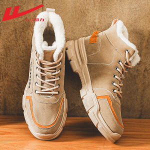 Giày Bông Warrior Nam Bốt Martin Nam Cotton Đi Tuyết Mùa Đông Bốt Workwear Nam Bốt Đi Tuyết Lót Lông Chống Nước Giữ Ấm Mẫu Nam