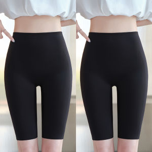 MiiOW | High-Waist Ice-Silk Five-Quarter Length Safety Pants Womens Summer Yoga Pants Plus Size Belly Control Anti-Light Walking