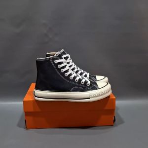 SEPATU CNVRS 70S HIGH EGRED HITAM PUTIH SOL GLOSSY 36-43 SNEAKERS BLACK WHITE